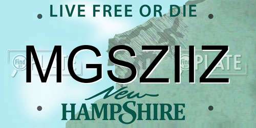 MGSZIIZ New Hampshire License Plate