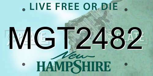 MGT2482 New Hampshire License Plate