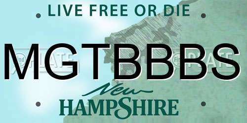 MGTBBBS New Hampshire License Plate