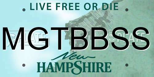 MGTBBSS New Hampshire License Plate