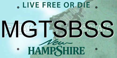 MGTSBSS New Hampshire License Plate