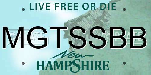 MGTSSBB New Hampshire License Plate