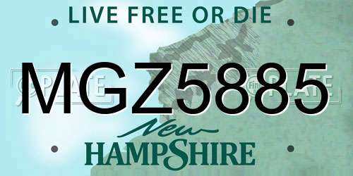 MGZ5885 New Hampshire License Plate