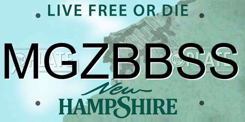 MGZBBSS New Hampshire License Plate
