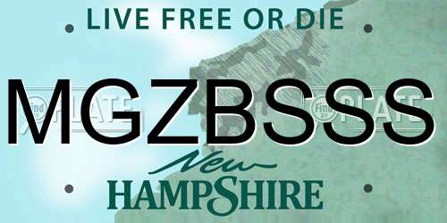 MGZBSSS New Hampshire License Plate