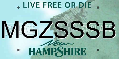 MGZSSSB New Hampshire License Plate