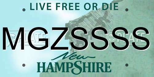 MGZSSSS New Hampshire License Plate