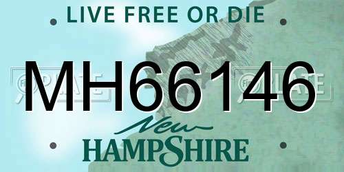 MH66146 New Hampshire License Plate