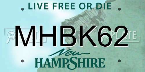 MHBK62 New Hampshire License Plate