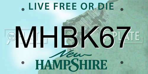 MHBK67 New Hampshire License Plate