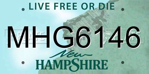 MHG6146 New Hampshire License Plate