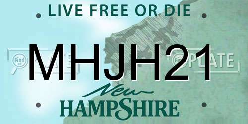 MHJH21 New Hampshire License Plate
