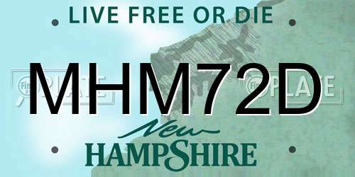 MHM72D New Hampshire License Plate