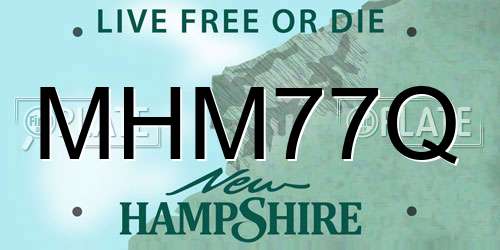 MHM77Q New Hampshire License Plate