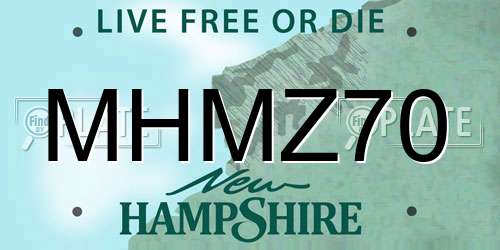 MHMZ70 New Hampshire License Plate