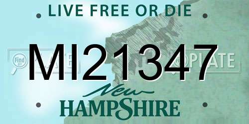 MI21347 New Hampshire License Plate