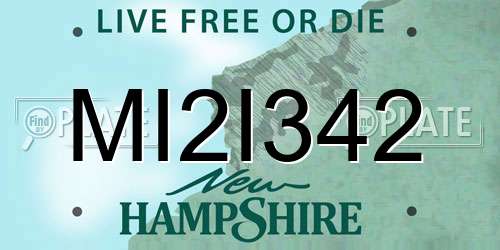 MI2I342 New Hampshire License Plate