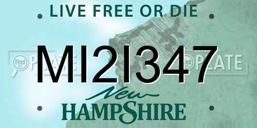 MI2I347 New Hampshire License Plate