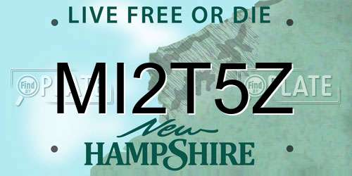 MI2T5Z New Hampshire License Plate