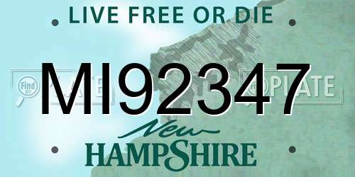 MI92347 New Hampshire License Plate