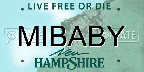 MIBABY New Hampshire License Plate