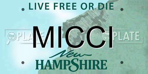 MICCI New Hampshire License Plate