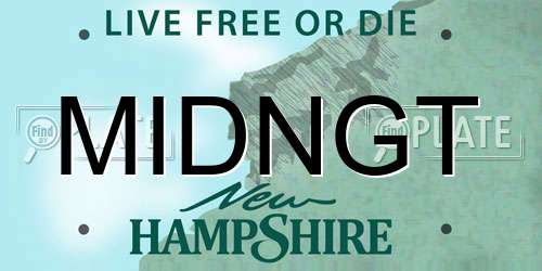 MIDNGT New Hampshire License Plate
