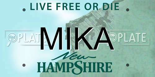 MIKA New Hampshire License Plate