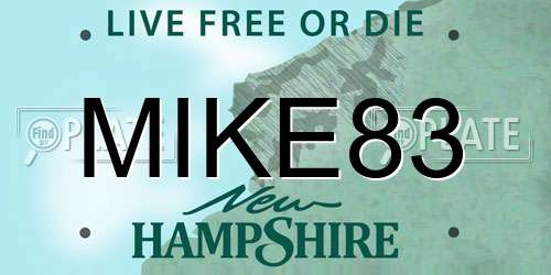 MIKE83 New Hampshire License Plate