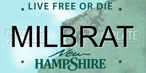 MILBRAT New Hampshire License Plate