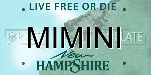 MIMINI New Hampshire License Plate