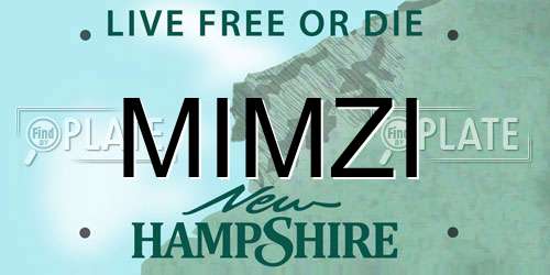 MIMZI New Hampshire License Plate