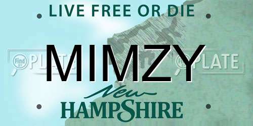 MIMZY New Hampshire License Plate