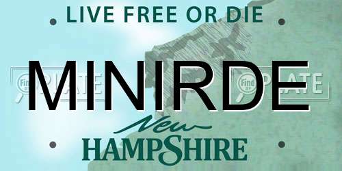 MINIRDE New Hampshire License Plate