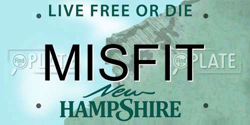 MISFIT New Hampshire License Plate