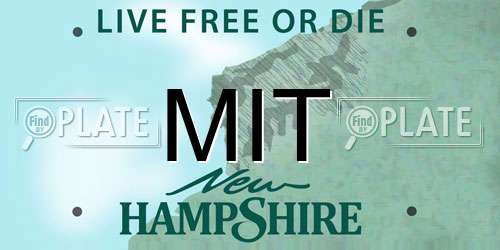 MIT New Hampshire License Plate