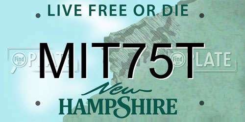 MIT75T New Hampshire License Plate