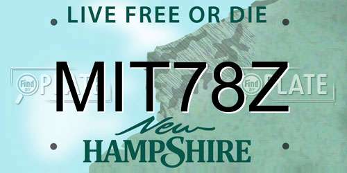 MIT78Z New Hampshire License Plate
