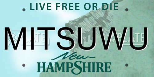 MITSUWU New Hampshire License Plate
