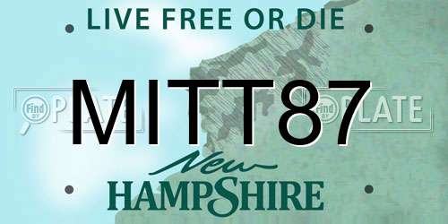 MITT87 New Hampshire License Plate