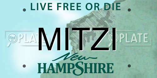 MITZI New Hampshire License Plate