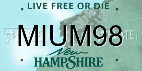 MIUM98 New Hampshire License Plate