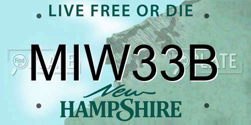 MIW33B New Hampshire License Plate