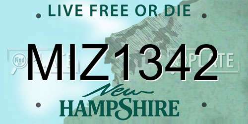MIZ1342 New Hampshire License Plate
