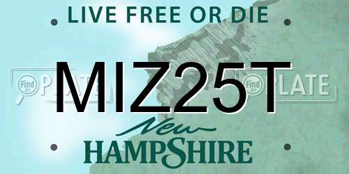 MIZ25T New Hampshire License Plate