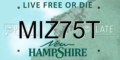 MIZ75T New Hampshire License Plate