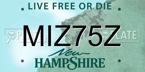 MIZ75Z New Hampshire License Plate