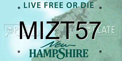MIZT57 New Hampshire License Plate