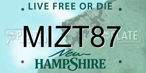 MIZT87 New Hampshire License Plate