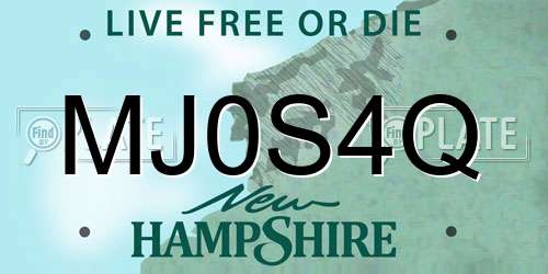 MJ0S4Q New Hampshire License Plate